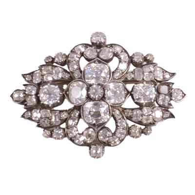 Lot 234 - A Victorian diamond brooch.