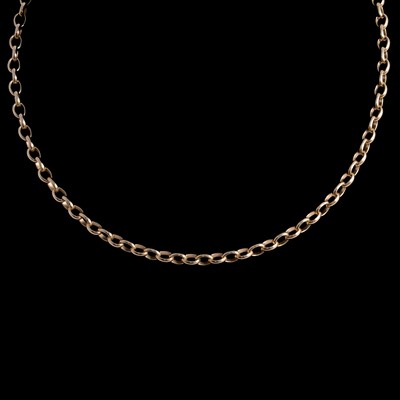 Lot 325 - A 9 carat yellow gold chain link necklace.