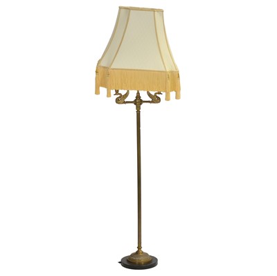 Lot 374 - Contemporary brass finish standard lamp