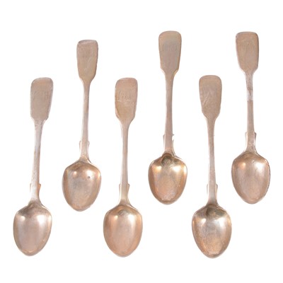 Lot 370 - Matched set of six silver teaspoons