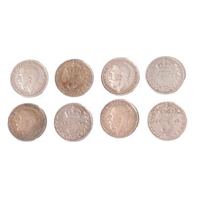 Lot 276 - Silver 3d coins