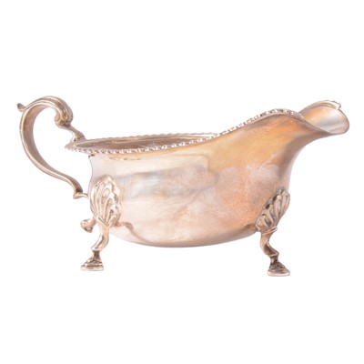 Lot 369 - Silver sauce boat