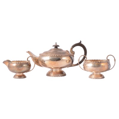 Lot 368 - Silver three piece tea service