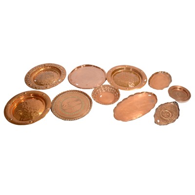 Lot 116 - Quantity of copper trays and chargers