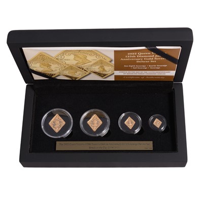 Lot 322 - Tristan da Cunha 2022 Queen Victoria 125th Diamond Jubilee Anniversary Gold Sovereign Deluxe Set.