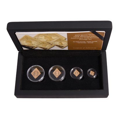 Lot 326 - Tristan da Cunha 2022 Queen Victoria 125th Diamond Jubilee Anniversary Gold Sovereign Prestige Set.