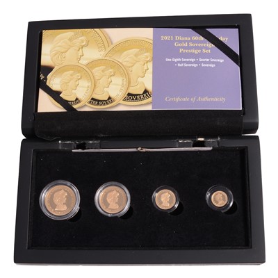 Lot 328 - Ascension Island 2021 Diana 60th Birthday Gold Sovereign Prestige Set.