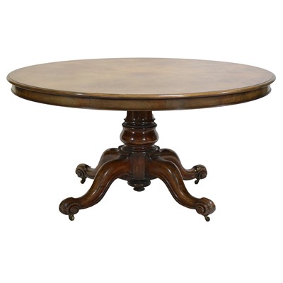 Lot 381 - Victorian mahogany circular tilt-top dining table