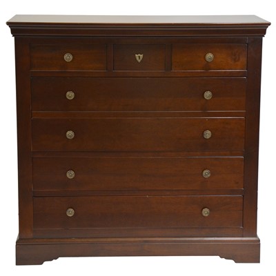 Lot 383 - Reproduction hardwood chest of drawers