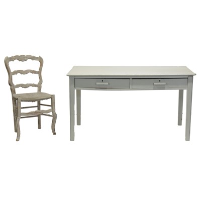 Lot 380 - Painted side table and a chair