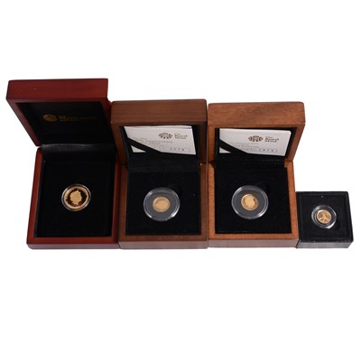 Lot 308 - Four Gold Proof and Gold Coins.