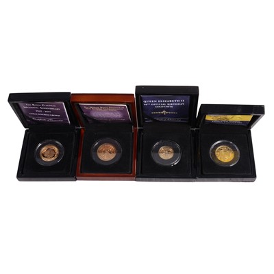 Lot 305 - Three Gold Double Crown Coins, and a Gold Unite Coin.