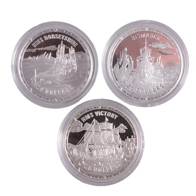 Lot 277 - Three Solomon Islands Silver 25 Dollars Coins.