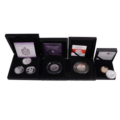Lot 281 - Royal Commemorative Silver Coin Set, and three silver coins.