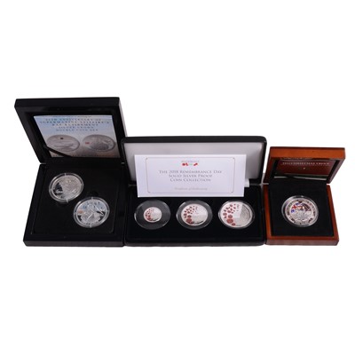 Lot 271 - Three Silver Proof Coin Collections and Coins.