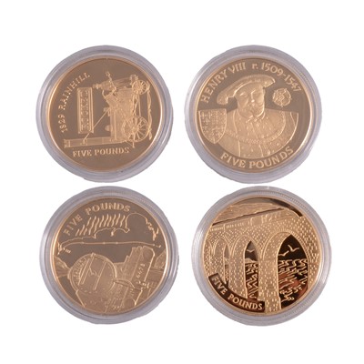 Lot 275 - Jersey 2006 Golden Age of Steam - Three Gold-Plated Silver Coins, and another similar.