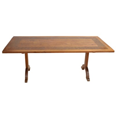 Lot 538 - Late 20th century craftsman-made dining table and six chairs