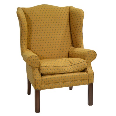 Lot 539 - Georgian style wingback armchair