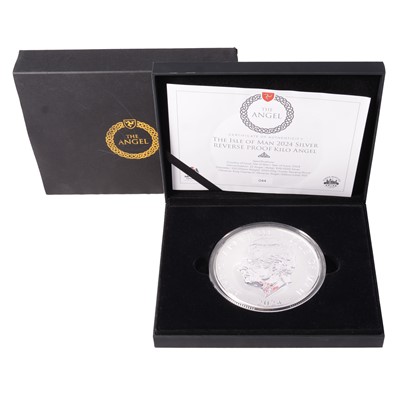 Lot 256 - The Isle of Man Silver 2024 Silver Reverse Proof Kilo Angel.