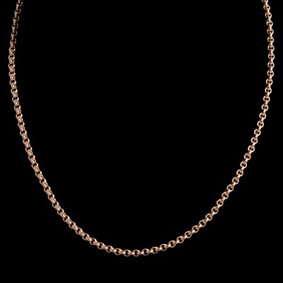 Lot 330 - A 9 carat yellow gold chain link necklace.