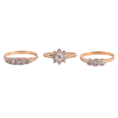 Lot 111 - Three diamond rings.