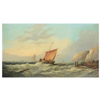 Lot 260 - Circle of Edwin Ellis, Fishing boats off the...