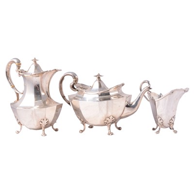 Lot 356 - Three piece silver tea set