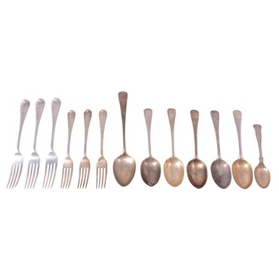 Lot 360 - Part canteen of silver cutlery