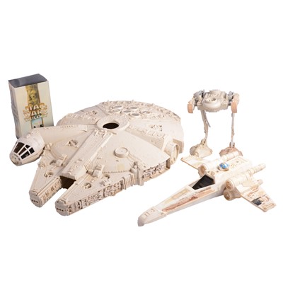 Lot 216 - Palittoy/ Kenner - various loose Star Wars vehicles and franchise VHS box sets