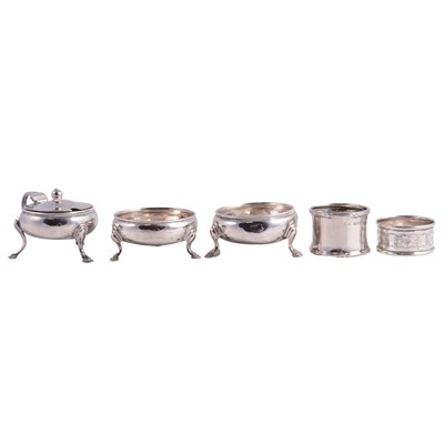 Lot 371 - Two Georgian silver salts, etc.