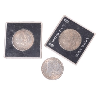 Lot 244 - United States of America - three 19th century and early 20th century silver Morgan Dollars.