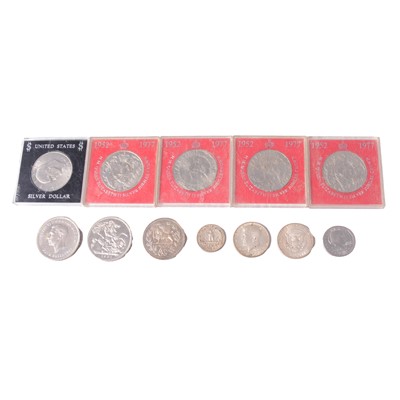 Lot 285 - Collection of overseas and British coins, some silver content.