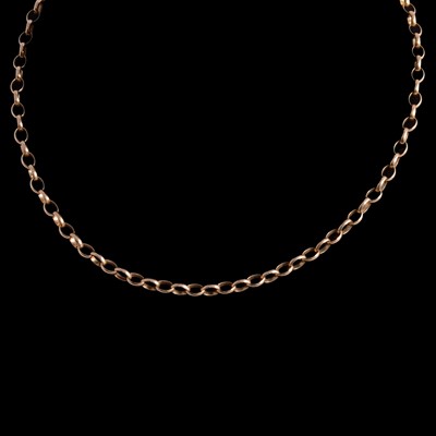 Lot 324 - A 9 carat yellow gold chain link necklace.