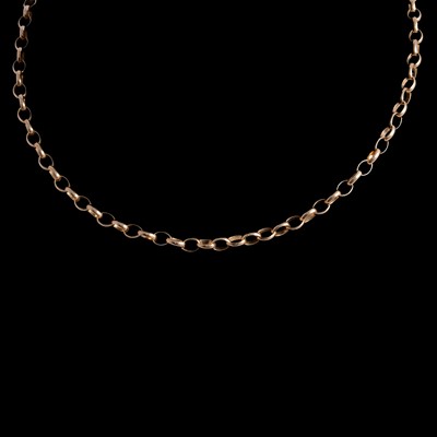 Lot 326 - A 9 carat yellow gold chain link necklace.