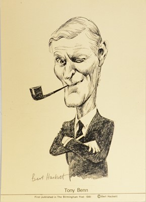 Lot 402 - Set of thirteen political cartoons, published 1981, each signed by Bert Hackett [Gemini]