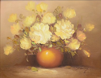 Lot 413 - Danny, Still life of white flowers in vase