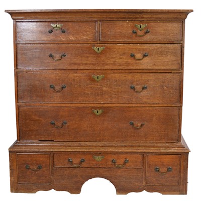 Lot 502 - George III oak chest on stand
