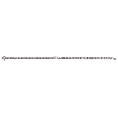 Lot 279 - A diamond tennis bracelet in 9 carat white gold.