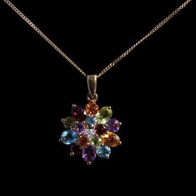 Lot 213 - A multi-gemstone suite of jewellery.