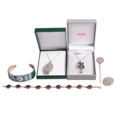 Lot 1274 - A collection of mostly silver and white metal jewellery, some gemset.