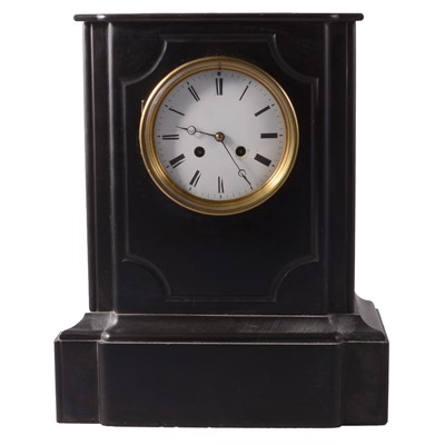 Lot 102 - Large Victorian slate mantel clock