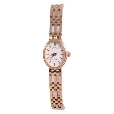 Lot 1100 - Rotary - a lady's Elite 9 carat yellow gold quartz bracelet wristwatch.