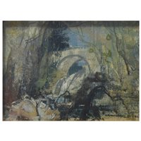 Lot 271 - George Hammond Steel, Bridge in Wales, signed,...
