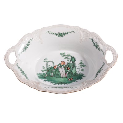 Lot 73 - Furstenberg oblong porcelain shaped dish with open handles