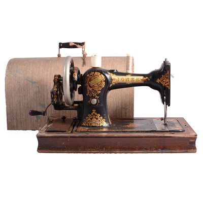 Lot 117 - A Jones Family C.S. prable sewing machine, decorative painted machine.