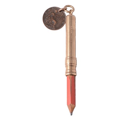 Lot 324 - 9ct yellow gold retractable pencil