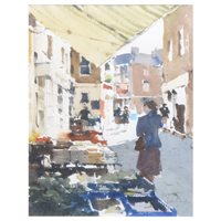 Lot 276 - John Yardley, The Shopper, signed, watercolour,...