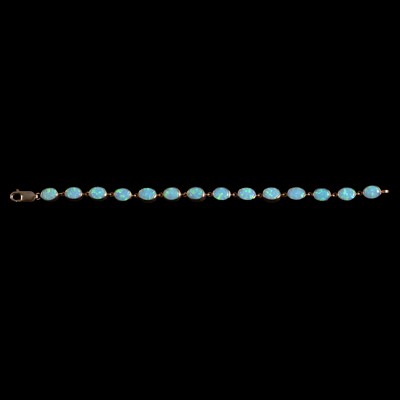 Lot 285 - An opal line bracelet.