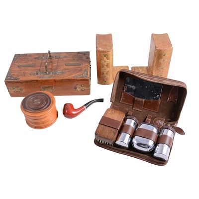Lot 141 - Victorian Cigar/ Cigarette box, lacquered boxes, and other treen