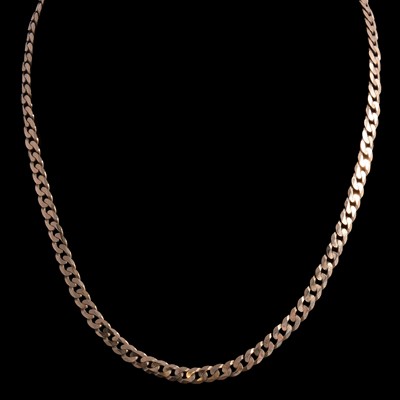 Lot 328 - A 9 carat yellow gold chain link necklace.